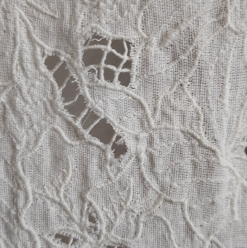 Free People Cool Nights Embroidered Kimono Cardigan Ivory Cotton Blend Size L - Picture 6 of 16